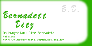 bernadett ditz business card